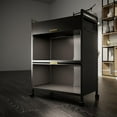 thumbnail image 2 of Carbon Steel Storage Bins With Lids,5-Tier Kitchen Organizer Shelf with Tempered Glass Dustproof Cabinet Door and Brakeable Casters,Kitchen Organizer Shelf for Kitchen Bedroom Livingroom 27.6‘’W, 2 of 6