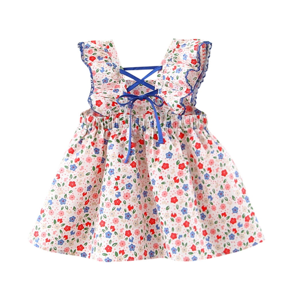 nsendm Girls Dress Big Kid Clothes Toddler Dress Cardigan Dresses Rched Floral Kids Toddler Baby Clothes Princess Summer Girls Holiday Sweater