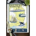 thumbnail image 3 of Bremerton, Washington, Nautical Map (9x12 Wall Art Print, Home Decor), 3 of 3