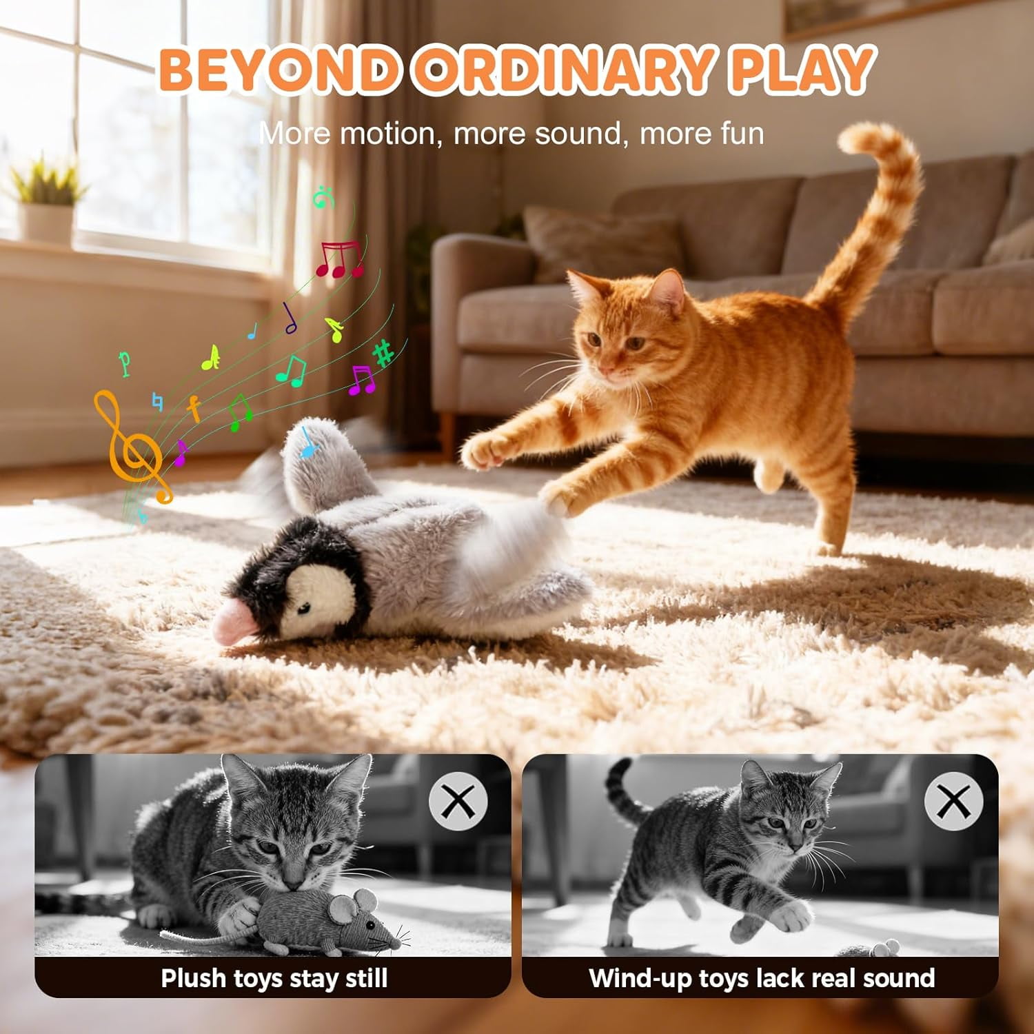 Interactive Chirping Bird Cat Toy,2025 New Flying Bird Cat Toy Flapping Bird Toy,Simulation Chirping Bird Toys Interactive Cat Toys for Bored Indoor Adult Cats (Blue+Light Grey)