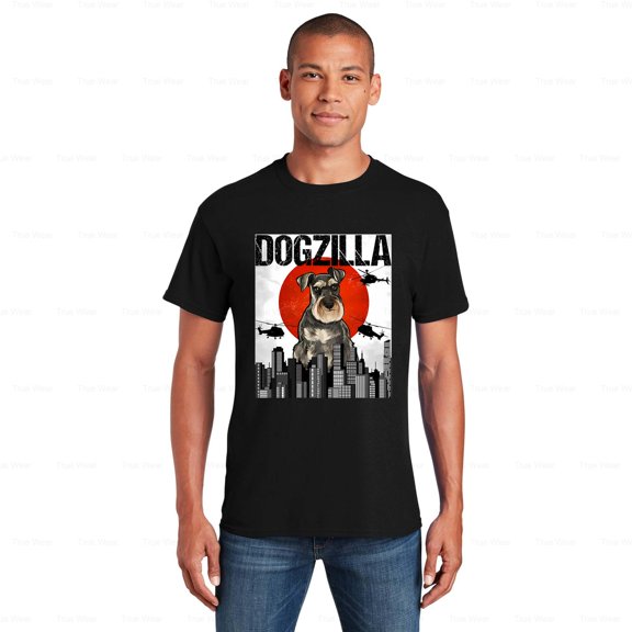 WéarCLOTHING Funny Miniature Schnauzer Dogzilla T-Shirt Vintage, Japanese, Dog, Godzilla, Gift , for Unisex, up to size 5XL
