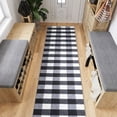 thumbnail image 2 of Ottomanson Extra Long Runner Rug 2'7" x 35' – Non-Slip Low Pile Hallway Carpet, Buffalo Plaid Black/White, 2 of 8