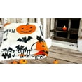 thumbnail image 4 of Serafina Home Halloween Throw Blanket: Fuzzy Black Cats and Jack O Lantern Pumpkin Print on Velvet Fleece for Sofa Bed Couch Chair Dorm, 4 of 7