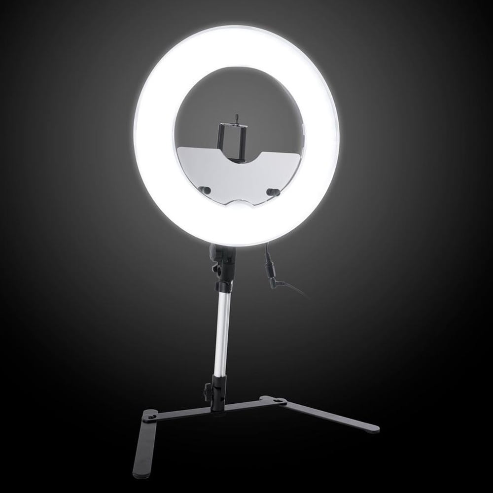 Impressions Vanity 13.5 Inch Desktop Dimmable LED Vanity Studio Ring Light with Stand, Accessories