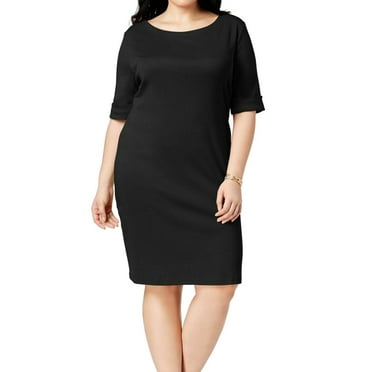 Womens Dress Jet Plus Sheath 3/4 Sleeve 3X
