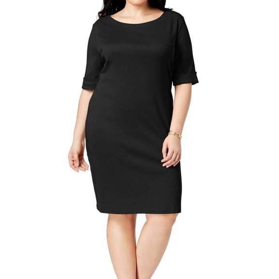 Womens Dress Jet Plus Sheath 3/4 Sleeve 3X