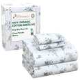 thumbnail image 6 of RUVANTI 100% Organic Cotton Sheets - King Size Sheet Set - 4 Piece Percale Weave Bedding, Crisp, Cooling & Breathable, Soft & Durable, 16" Deep Pocket, Hotel Quality Sábanas - Halcyon, 6 of 9
