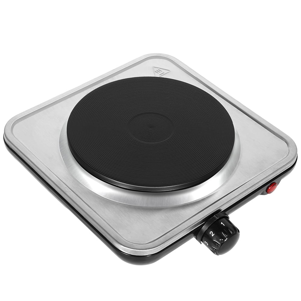 Uten Electric Single Burner, 1000W Cooktop with 6" Cast Iron Hot Plate for Frying, Cooking, Silver