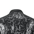 thumbnail image 5 of Men's Sparkly Suit Blazers Slim Fit Party Sequin Shiny Blazer Jackets Lapel Collar Long Sleeve Festive Outfits (M, Black), 5 of 5