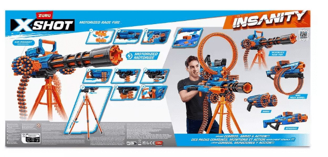 X-SHOT Insanity Motorized Rage Fire Gatlin Blaster with 40-Dart