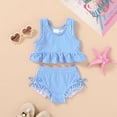 thumbnail image 3 of Tiny Cutey Toddler Girl Swimsuit Baby Summer Sleeveless Two-Piece Suit Beach Bikini Swimwear for 12-18 Months, 3 of 8