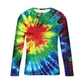 thumbnail image 4 of Mens Long Sleeve Tshirts Classic Fit Tie-dye Gradient Color Fall Spring Casual Tee Shirt Crew Neck Base Layer Tops (2XL, Tie-dye D), 4 of 5