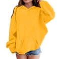 thumbnail image 2 of BOBOGOJP Kids Cotton Hoodies Toddler Fall Pullover Hooded Medium Weight Sweatshirts with Pocket for Boys and Girls (Yellow, 12-18 Months), 2 of 5