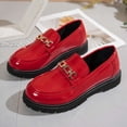 thumbnail image 6 of ZACPNCV Womens Plus Size Retro Loafers Round Toe Platform Low Heel Comfort Casual Shoes, 6 of 9