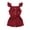 red, variant on Toddler Baby Girl Clothes Fly Ruffle Sleeve RomperCotton Solid Color Jumpsuit One-Pieces Summer Casual Overalls Outfit