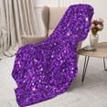 thumbnail image 3 of Sikiie Purple Glitter Cozy Flannel Fleece Throw Blanket: Lightweight & Thick for All Seasons - Perfect for Women, Men, & Kids"80"x60", 3 of 6