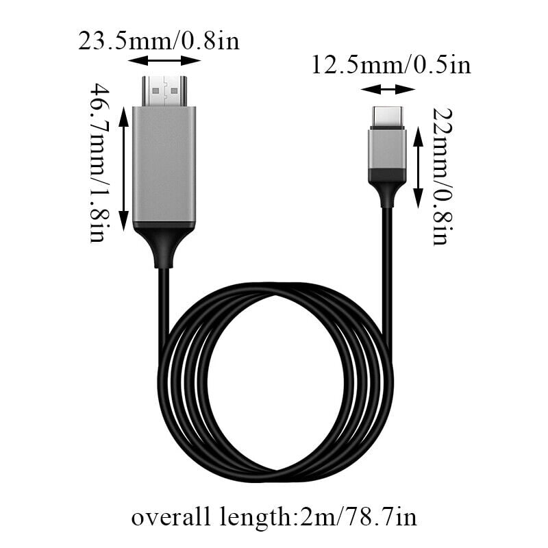 rekruttere vokal Såkaldte MHL USB-C Type C To HDMI USB A HD TV Cable Adapter For Android Phones  Tablet UK - Walmart.com