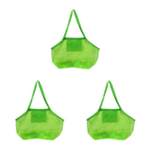 maskred Versatile Beach Toys Bag Durable Mesh Tote for Poolside Adventures Green Extra Large 3Set
