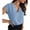 Light blue, variant on Women's V Neck Chiffon Blouses Cap Sleeve Shirts Casual Loose Work Office Solid Tops