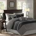 thumbnail image 2 of Madison Park Palmer 7 Piece Comforter Set, Cal King, Black/Gray, 2 of 5