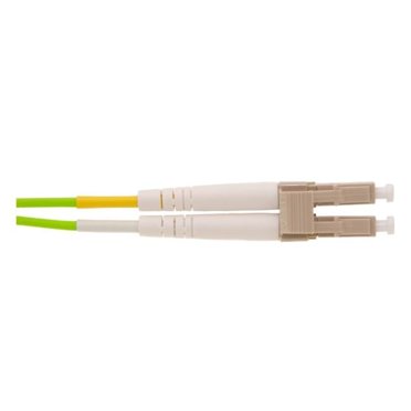 CableWholesale LCLC-51002 OM5 Wideband Multi-Mode Fiber Optic Cable, LC & LC, WDM, Duplex, 50 by 125, Lime Green - 2 m