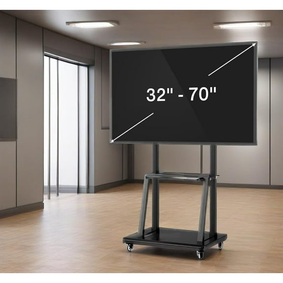 OmninexHub Smart Board Cart Rolling TV Stand with Locking Casters for 32-70" TVs up To 176 Lbs for Living Room And Office