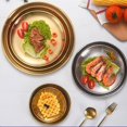 thumbnail image 4 of Pakyozj Stainless Steel Gold Plates 2 Set Round Stainless Steel Dinner Dishes Metal Trays 5.5 Inch Great for Picnic,Outdoor Camping Plate,Shatterproof, Dishwasher Safe, 4 of 8