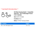 thumbnail image 2 of Oil Filter Housing Gasket - Compatible with 2012 - 2014 Volkswagen Passat 2.5L 5-Cylinder 2013, 2 of 2
