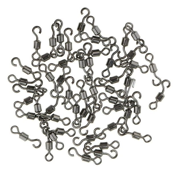 50 piezas de eslabones giratorios de barril de pesca con conector de seguridad a presión, anillos sólidos, tamaño 5, 6, 7, 8 y 10
