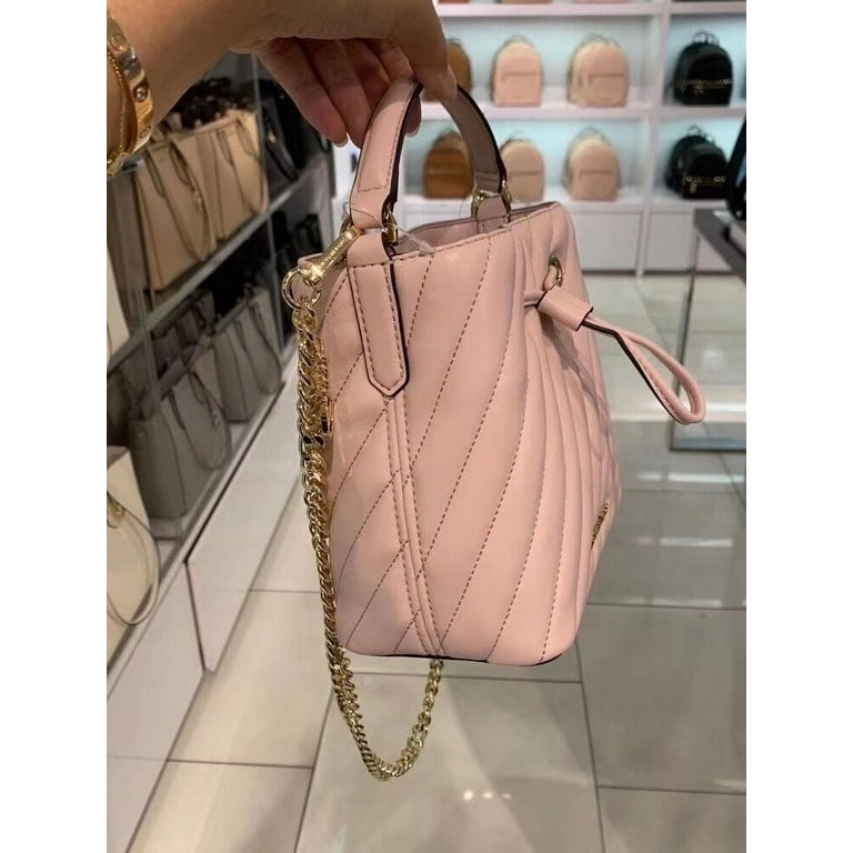 Michael Kors Suri Small Bucket Crossbody Leather Bag Powder