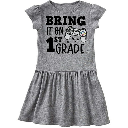 

Inktastic Bring it On 1st Grade Video Game Controller Gift Toddler Girl Dress
