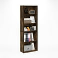 thumbnail image 4 of Furinno Gehry 5-Tier Bookcase, Bookshelf with Adjustable Shelves, Amber Pine, 4 of 6