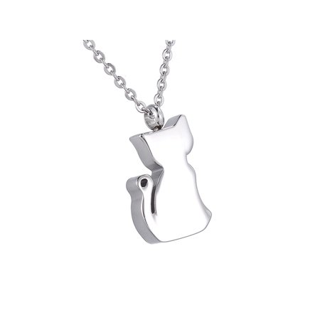 - Stainless Steel Plain Pet Cat Kitten Cremation Memorial Urn Ash Holder Necklace