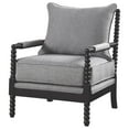 thumbnail image 4 of Blanchett Upholstered Bobbin Accent Chair Grey and Cappuccino, 4 of 9