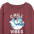 thumbnail image 3 of Frosty The Snowman - Christmas - Chill Vibes - Women's Lightweight French Terry Long Sleeve Shirt, 3 of 5