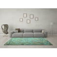 thumbnail image 3 of Ahgly Company Indoor Round Southwestern Light Blue Country Area Rugs, 7' Round, 3 of 4