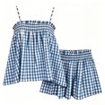 thumbnail image 3 of QGJZVUNL Gingham Lounge Sets for Women Summer Vacations Outfits Sleeveless Tank Tops and Plaid Shorts 2Pcs Set Size S, 3 of 8
