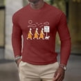 thumbnail image 2 of Mens Golf Polo Print Short Sleeve Crew Neck Comfort Soft Blend Beach Clothes for Men,Brick Red,S, 2 of 4