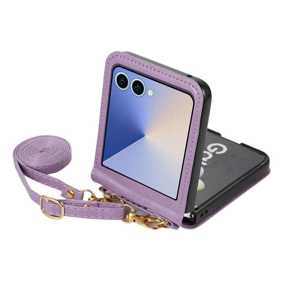 For Samsung Galaxy Z Flip 7 Fe 6 5 4 3 Phone Case Leather Cover Wallet Card Bag