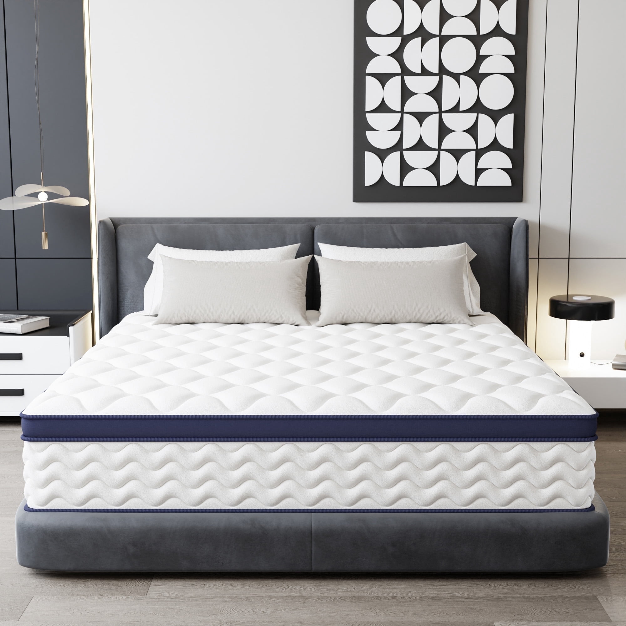 YINIX 12 Inch Hybrid Memory Foam Mattress in a Box, King