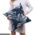 thumbnail image 5 of Ambesonne Floral Fabric by the Yard Upholstery, Monochrome Art Flowers Leafy, 5 Yards, White Navy Blue, 5 of 5