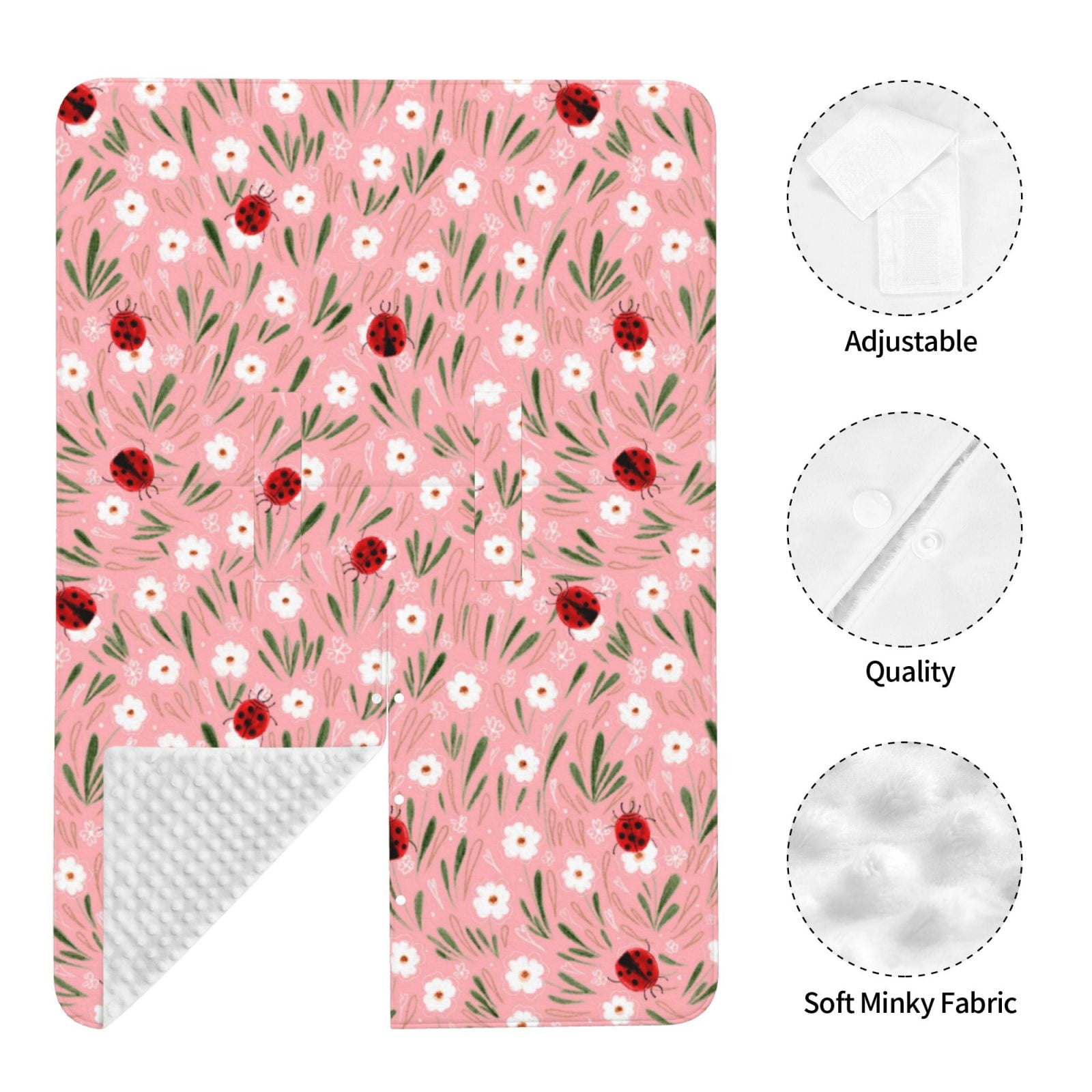 Car Seat Cover Baby - Ladybug And Flowers Breathable Infant Car Seat Cover for Baby Carseat, Lightweight Comfort Baby Essentials Must Haves Newborn Stuff for Girl Boy