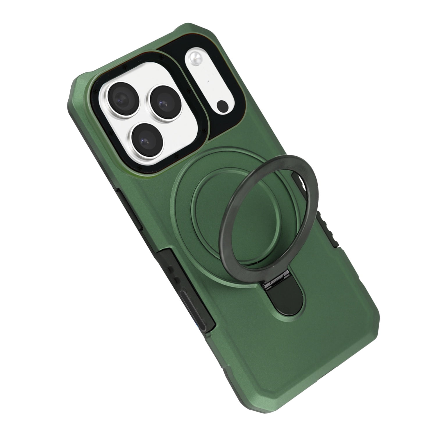 Shockproof Armor Case with Ring Holder for iPhone 17 Pro Max - Green