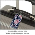 thumbnail image 3 of Square 2Pack PU Leather Pink Rose Cruise Luggage Tag with Privacy Cover and Name ID Tag for Travel Handbags Backpacks Luggage Tags, 3 of 6
