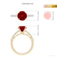thumbnail image 5 of ANGARA Round Lab Grown 2.1 Ct Ruby Engagement Ring with Marquise Diamonds for Women in 14K Yellow Gold (Size-8mm) | July Birthstone, Anniversary, Jewelry Gift for Women | Lab-Grown Ruby Ring, 5 of 8