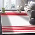 thumbnail image 5 of Striped Area Rug 5'x7' Colorful Stripes Red Wood Texture White Washable Area Rugs Non Shedding Floor Carpet Rubber Backing Non-Slip Indoor Mats for Living Room Bedroom Kitchen, 5 of 8