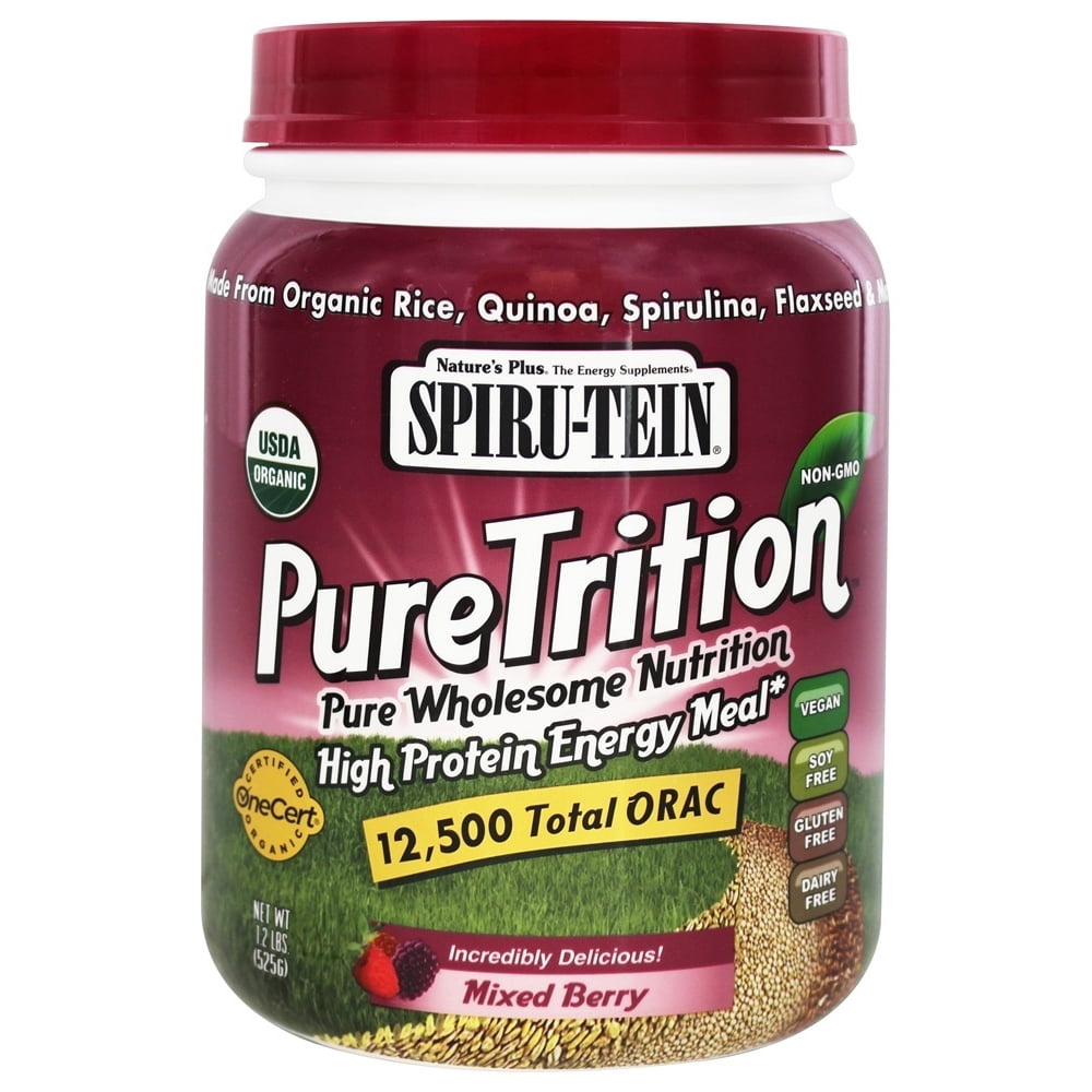 Nature's Plus SpiruTein Pure Trition High Protein Energy Meal Mixed