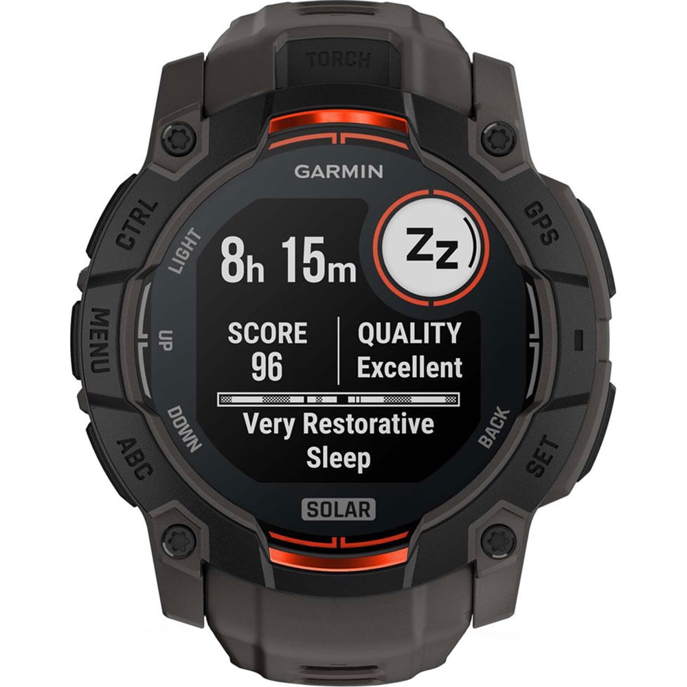 Garmin Instinct 3 50 mm Outdoor GPS Smartwatch SOLAR Black with Charcoal Band 010-02935-00 Bundle with 2 YR CPS Enhanced Protection Pack & Deco Essentials 2x Screen Protector