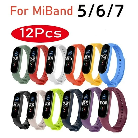12 Pieces/pack Strap for Xiaomi Band 7 6 5 4 3 Silicone Bracelet for Mi Band