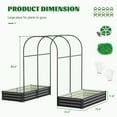 ABORON 3 in 1 Galvanized Raised Garden Bed with 85in Tall Arch Trellis